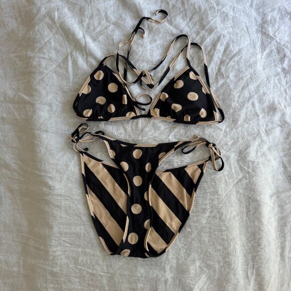 J Crew Polka Dot reversible bikini - Picture 4 of 5